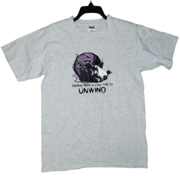 3/$15  Anvil Cat Graphic Tee Shirt Size Medium - Picture 1 of 5